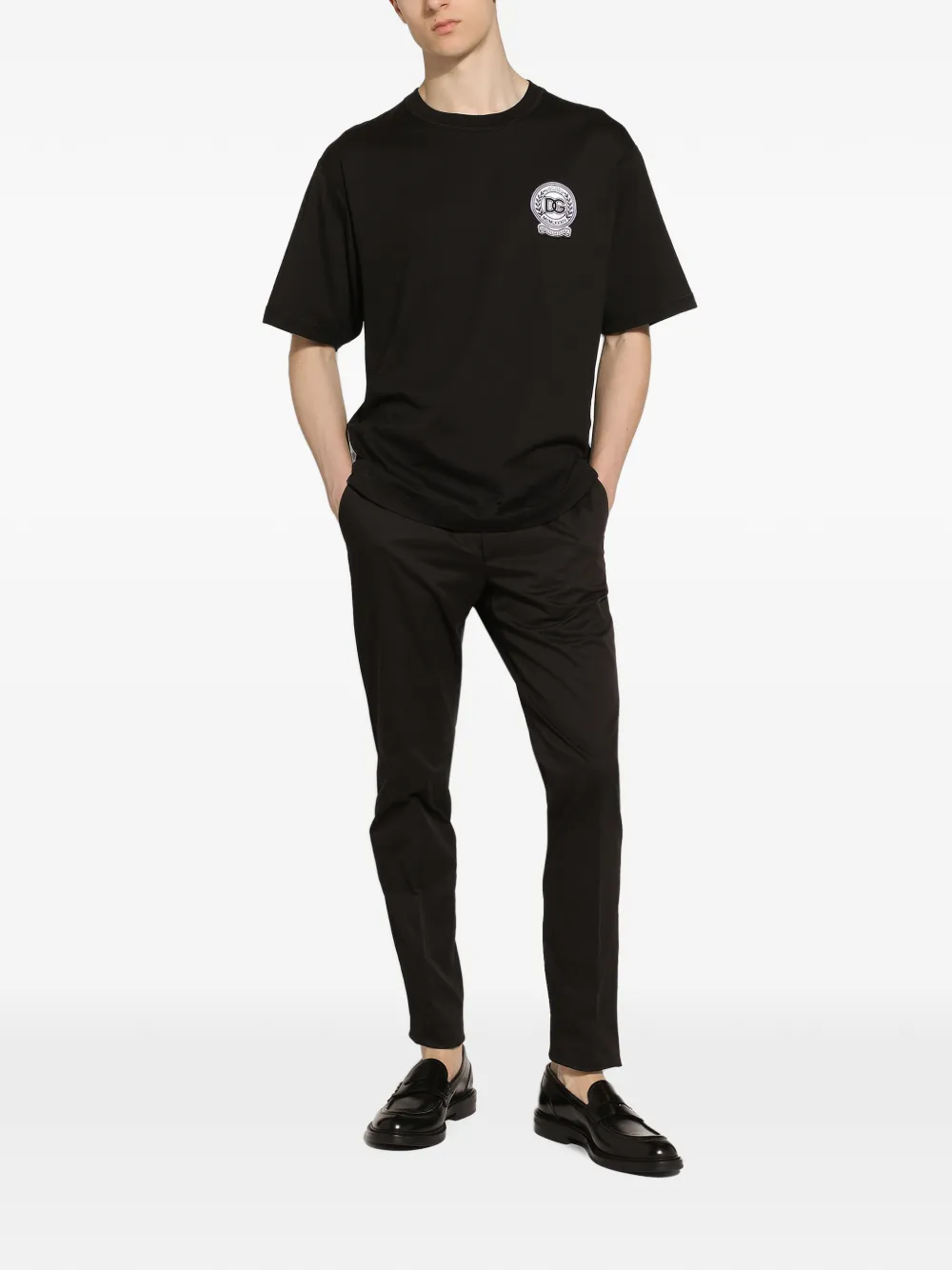 Dolce & Gabbana Katoenen T-shirt met borduurwerk Zwart