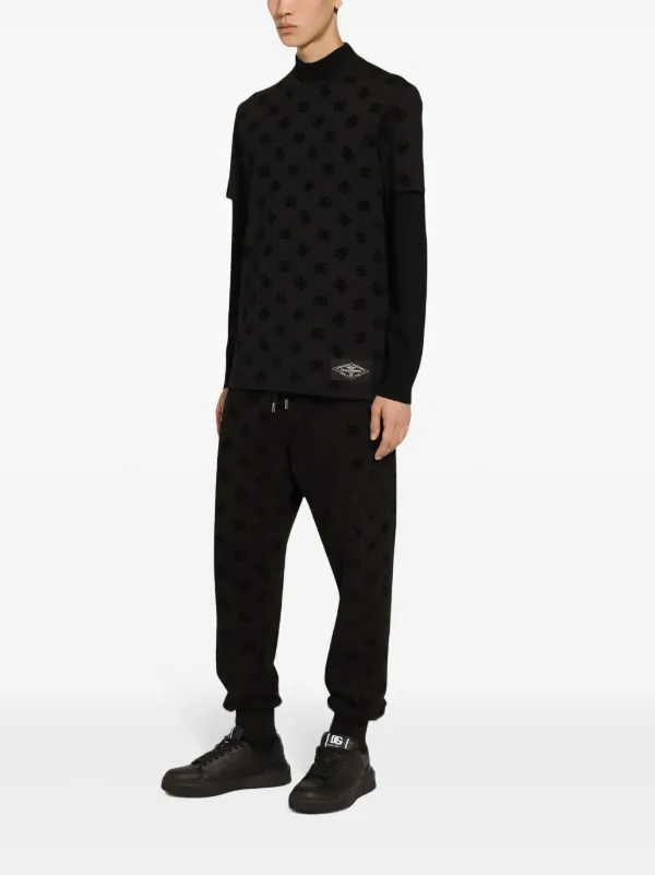 Dolce & Gabbana monogram-print Cotton T-shirt | Black Dolce & Gabbana monogram-print Cotton T-shirt | Black