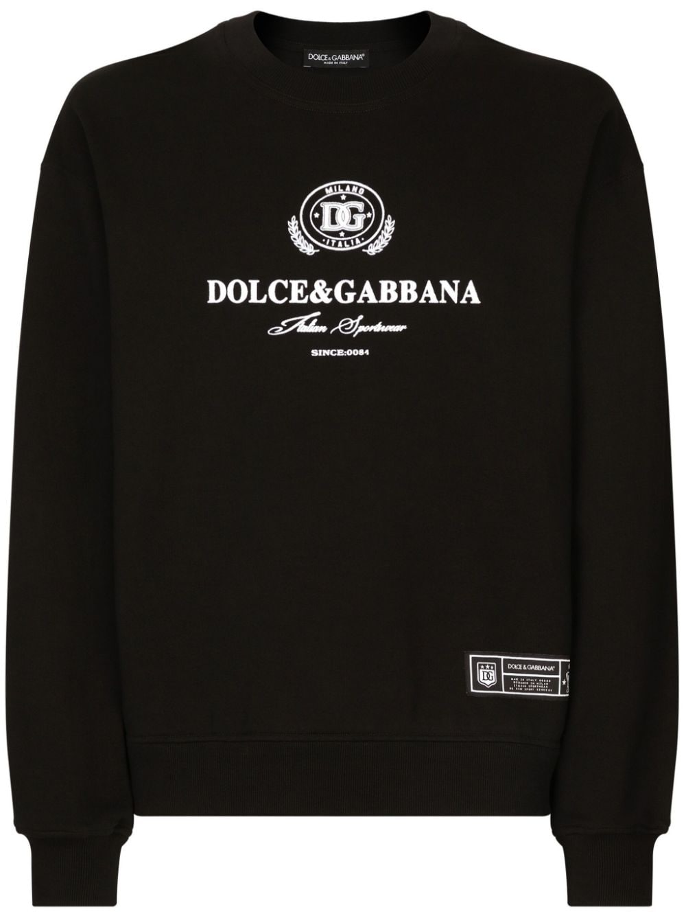 Dolce & Gabbana Logo-print Cotton Sweatshirt In Black