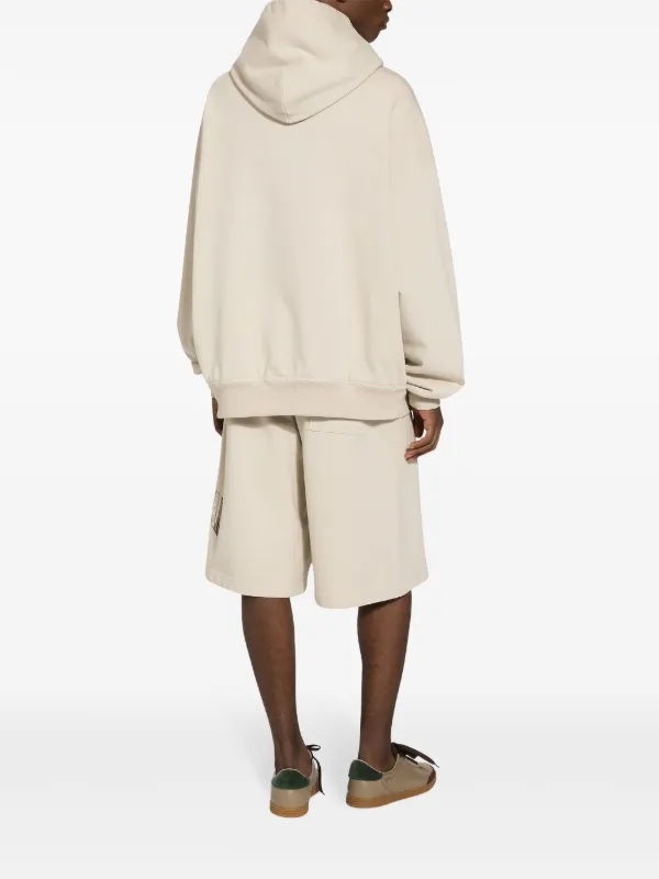 Dolce & Gabbana logo-embroidered Cotton Hoodie | Neutrals