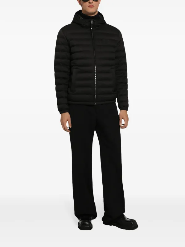 Dolce & Gabbana logo-appliqué Puffer Jacket | Black | FARFETCH