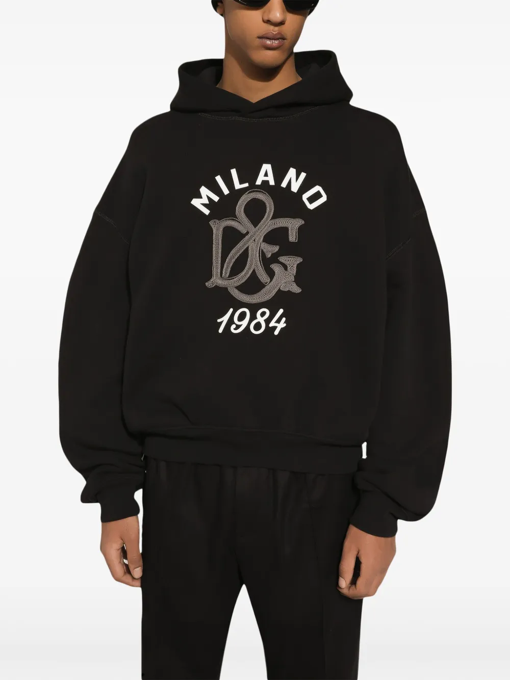 Dolce & Gabbana Hoodie met logo-applicatie Zwart