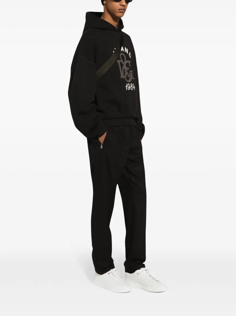 Dolce & Gabbana Hoodie met logo-applicatie Zwart