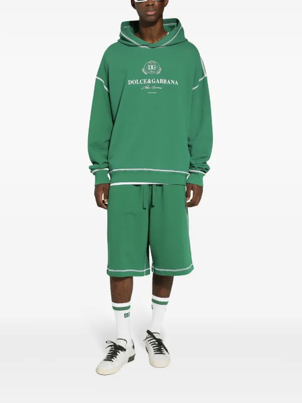 Dolce & Gabbana logo-print Cotton Hoodie | Green | FARFETCH