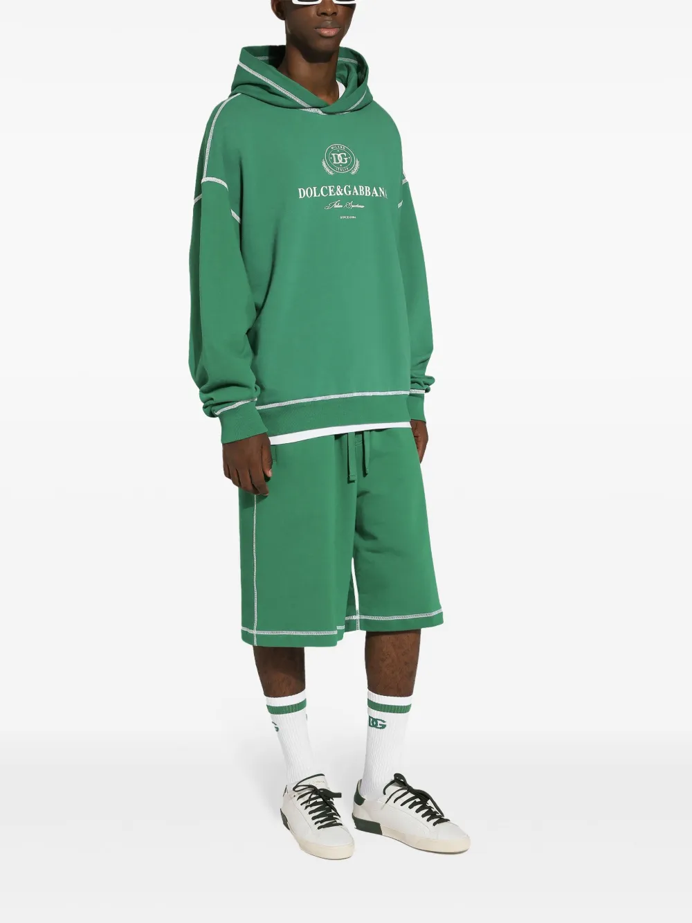 Dolce & Gabbana Hoodie met logoprint Groen