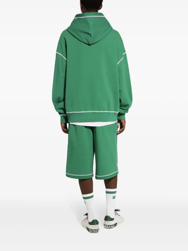 Dolce & Gabbana logo-print Cotton Hoodie | Green | FARFETCH