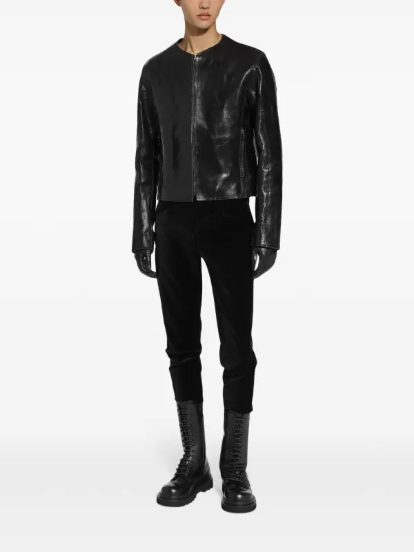 Dolce & Gabbana ノーカラー ジップジャケット | ブラック | FARFETCH JP