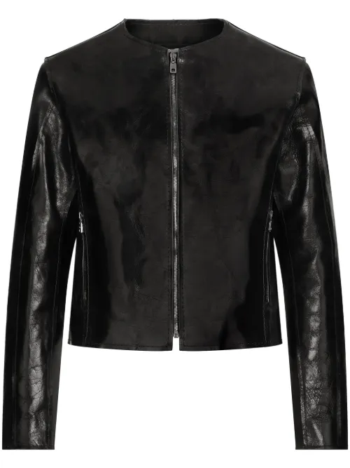 Veste zippée à design sans col - Dolce & Gabbana - Modalova