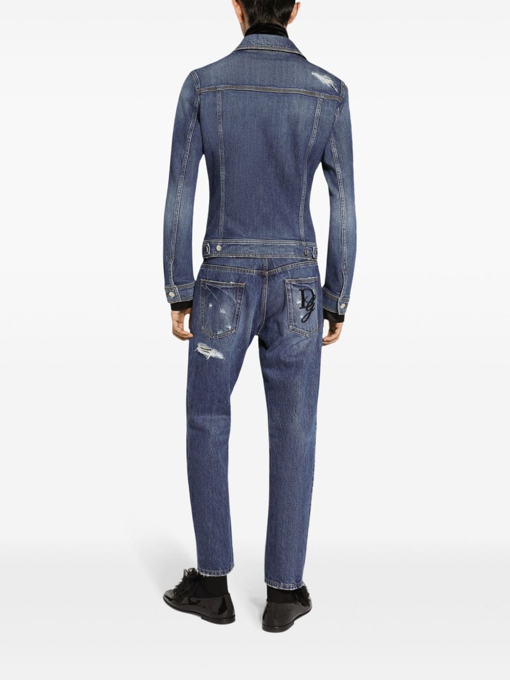 Shop Dolce & Gabbana Buttoned Denim Jacket In Blau