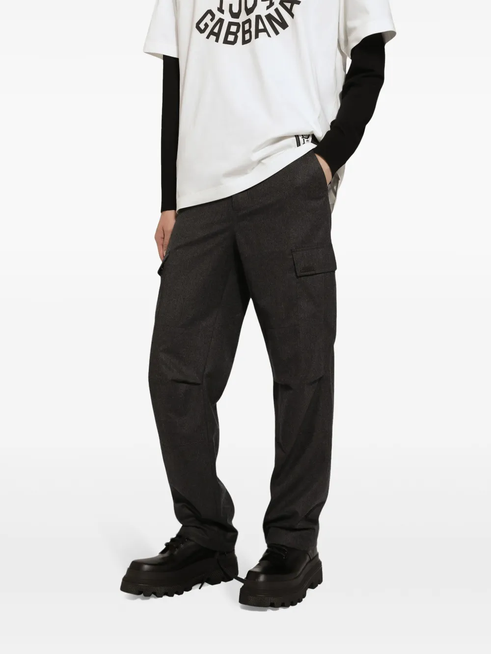 Dolce & Gabbana Cargo broek van scheerwol Grijs