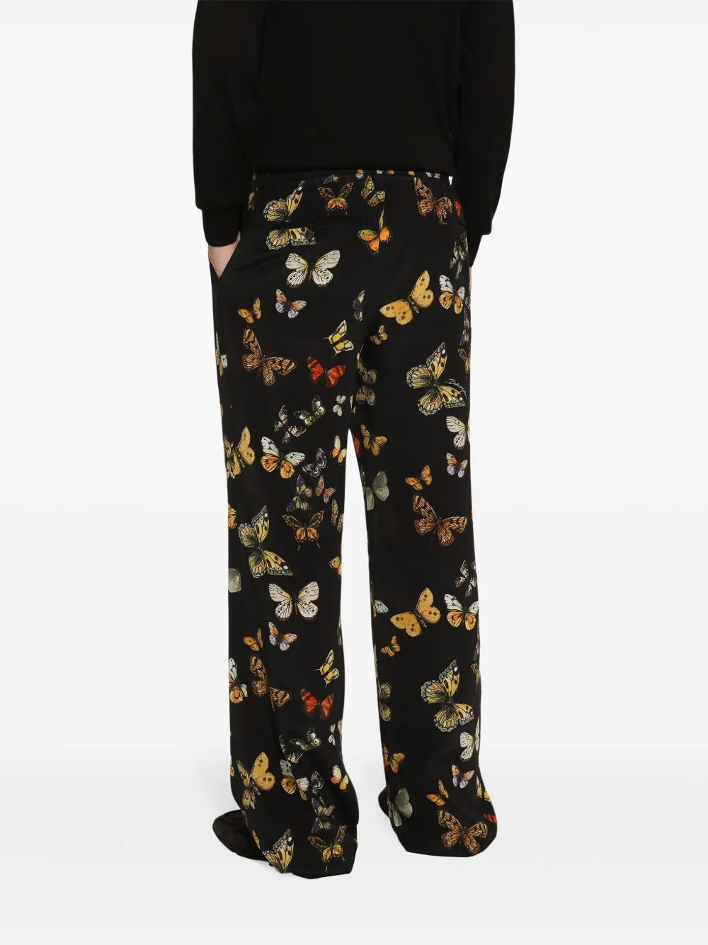 Dolce & Gabbana ロゴ シェル プリント シルク パンツ ブラック Dolce & Gabbana DGロゴ シルクパンツ | ブラック | FARFETCH JP