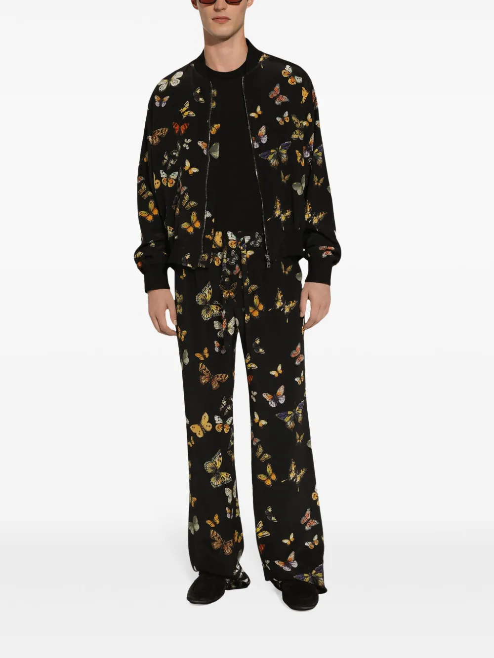 Dolce & Gabbana ロゴ シェル プリント シルク パンツ ブラック Dolce & Gabbana プリント シルクパンツ | ブラック | FARFETCH JP