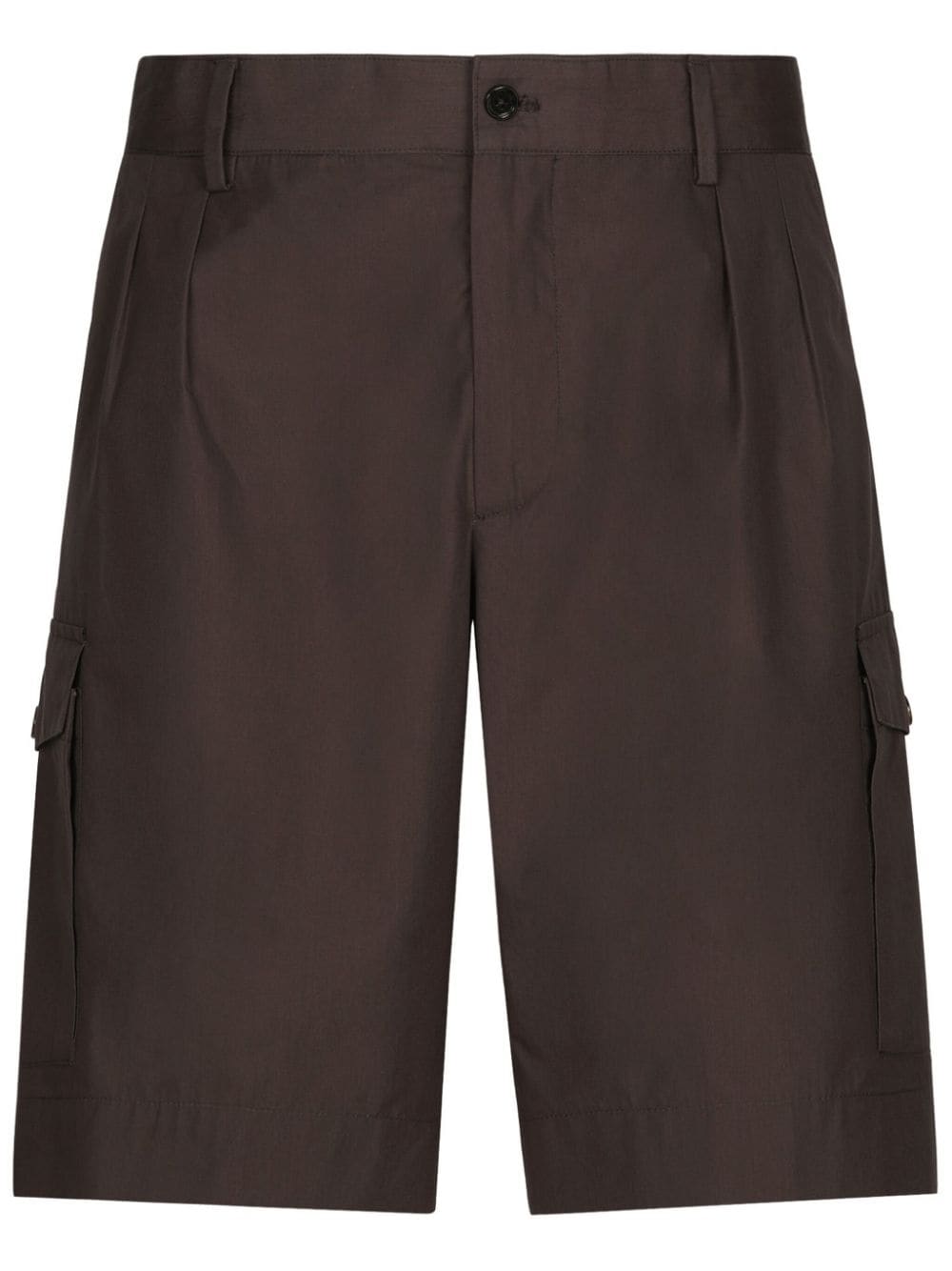 Dolce & Gabbana Straight-leg Cotton Cargo Shorts In Brown
