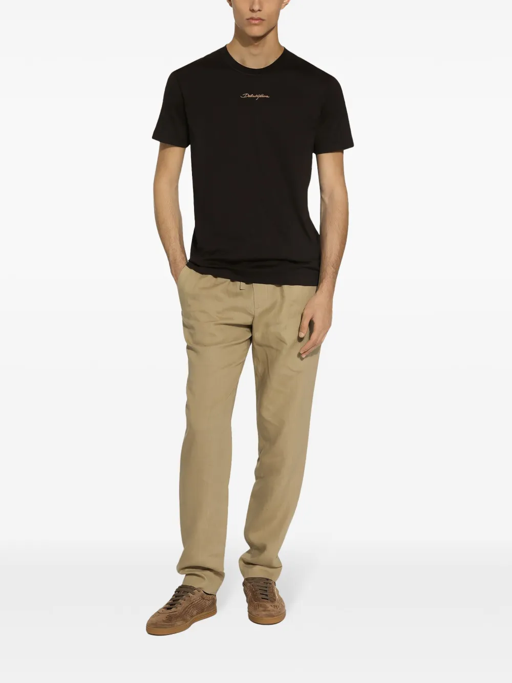 Dolce & Gabbana Linnen trainingsbroek - Beige