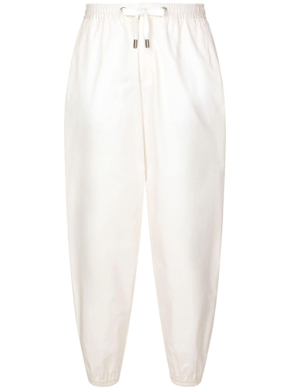 Dolce & Gabbana Drawstring-waist Cotton Track Trousers In White