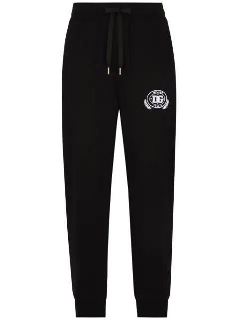 Dolce & Gabbana flocked-logo tapered joggers
