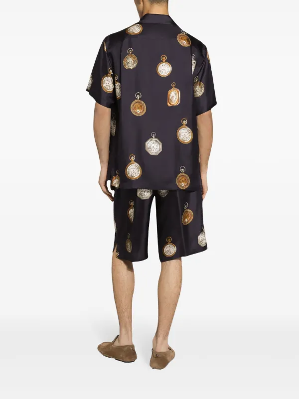 DOLCE&GABBANA ドルガバ ドット&シェルプリント シルク製 パンツ Dolce & Gabbana プリント シルクショーツ | ブラック | FARFETCH JP