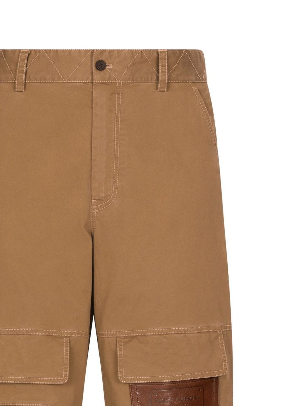 Shop Dolce & Gabbana Cotton-blend Cargo Pants In Brown