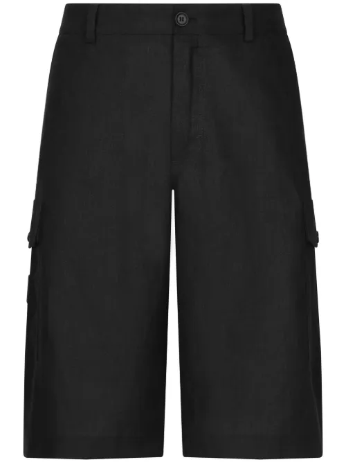 Short en lin droit à poches cargo - Dolce & Gabbana - Modalova