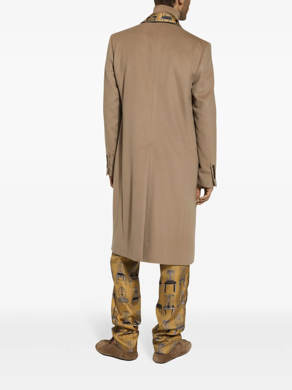Dolce & Gabbana Zijden lounge broek met grafische print Geel