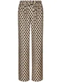 Dolce & Gabbana polka dot-print silk trousers - Brown