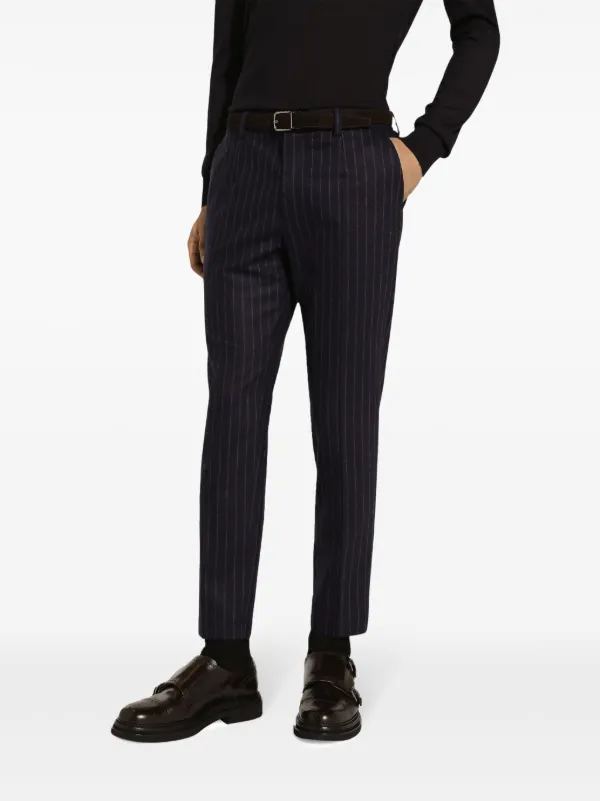 Dolce & Gabbana ストライプ テーラードパンツ | ブラック Dolce & Gabbana ストライプ テーラードパンツ | ブラック