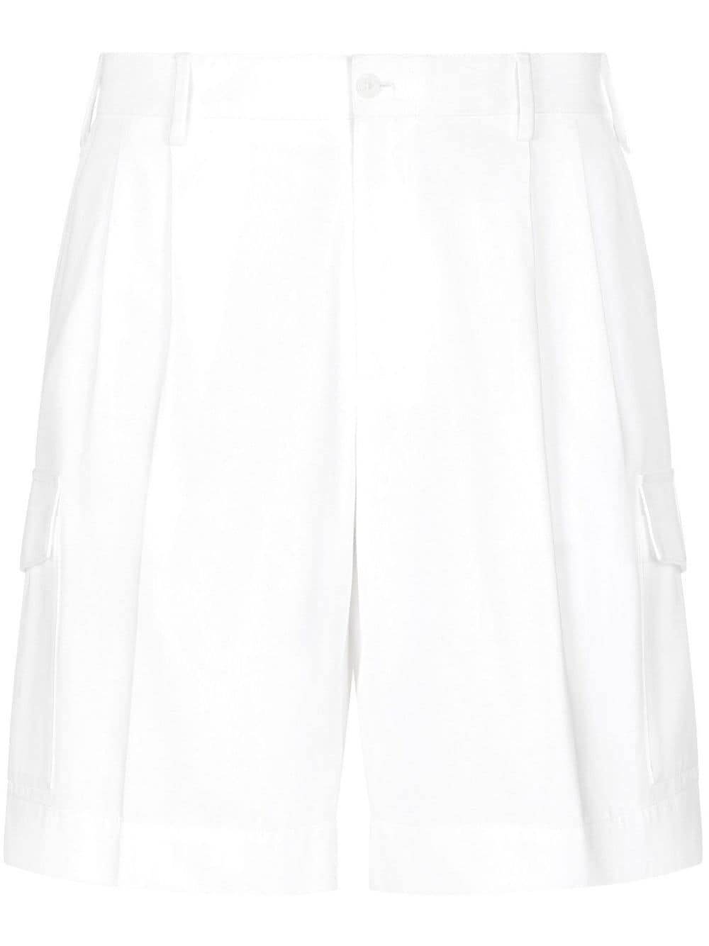 Dolce & Gabbana Logo-appliqué Cotton Shorts In White