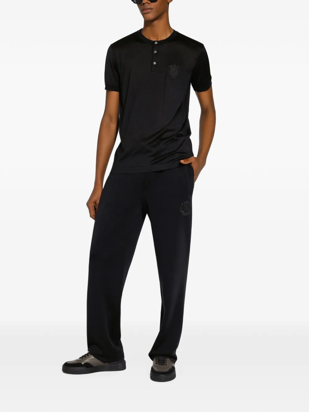 Dolce & Gabbana Trainingsbroek met geborduurd logo Zwart