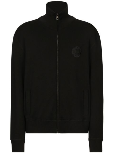 Dolce & Gabbana logo-patch zip-up cardigan