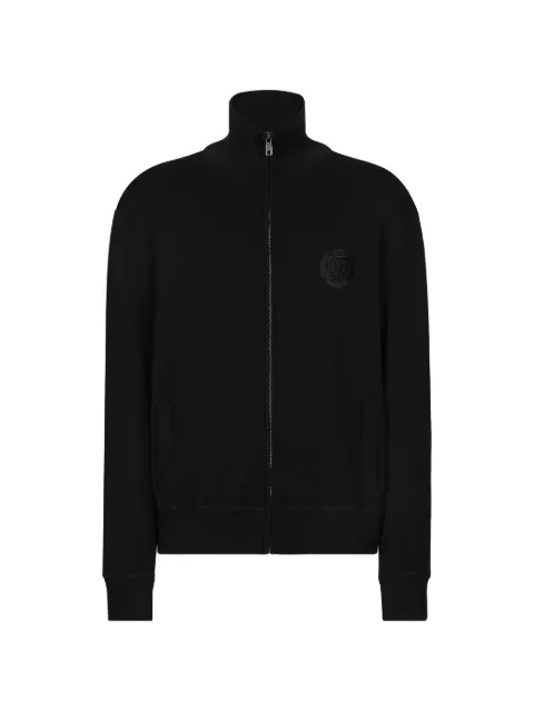 Dolce & Gabbana logo-patch zip-up cardigan