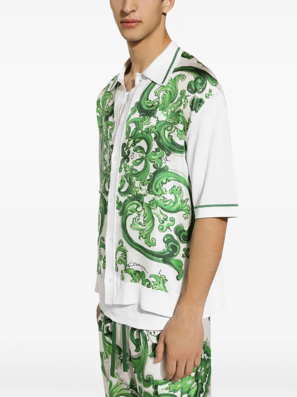 Dolce & Gabbana Majolica-print short-sleeve Shirt | White