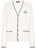 Dolce & Gabbana logo-embroidered silk cardigan - White