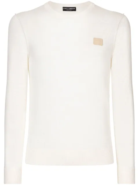 Dolce & Gabbana logo-appliqué round-neck jumper