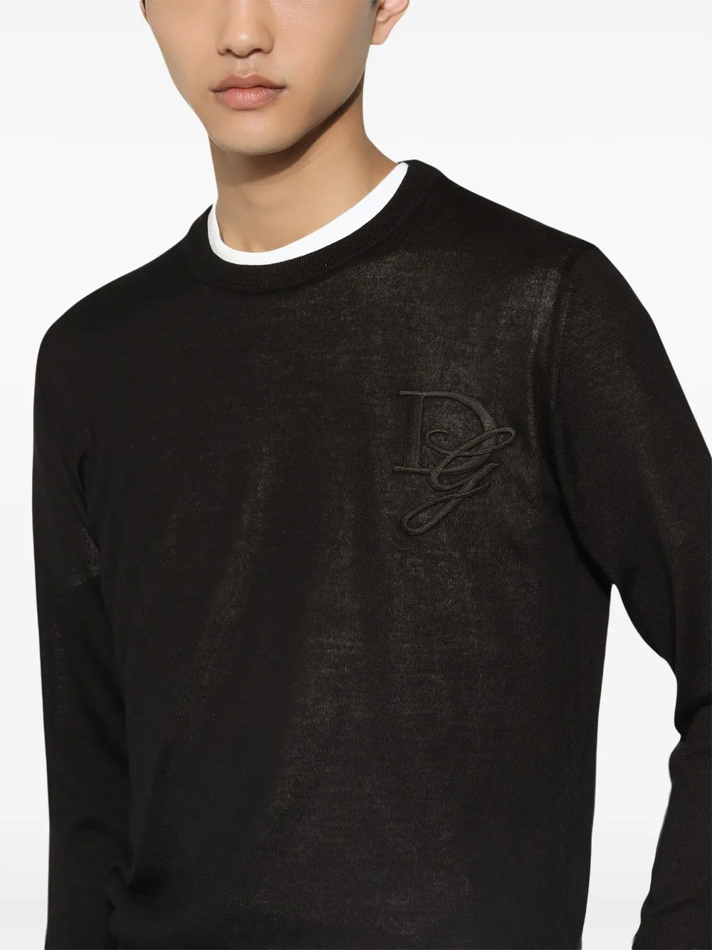 Dolce & Gabbana Trui met geborduurd logo Zwart