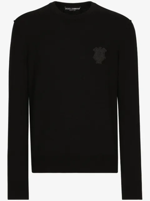 Dolce & Gabbana logo-patch cashmere jumper