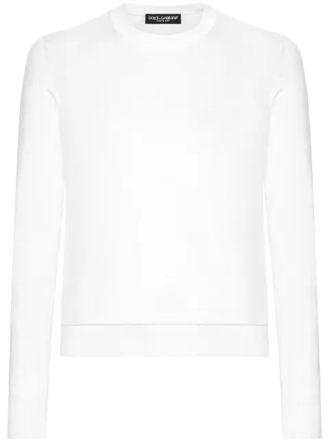 Dolce & Gabbana logo-embroidered silk jumper