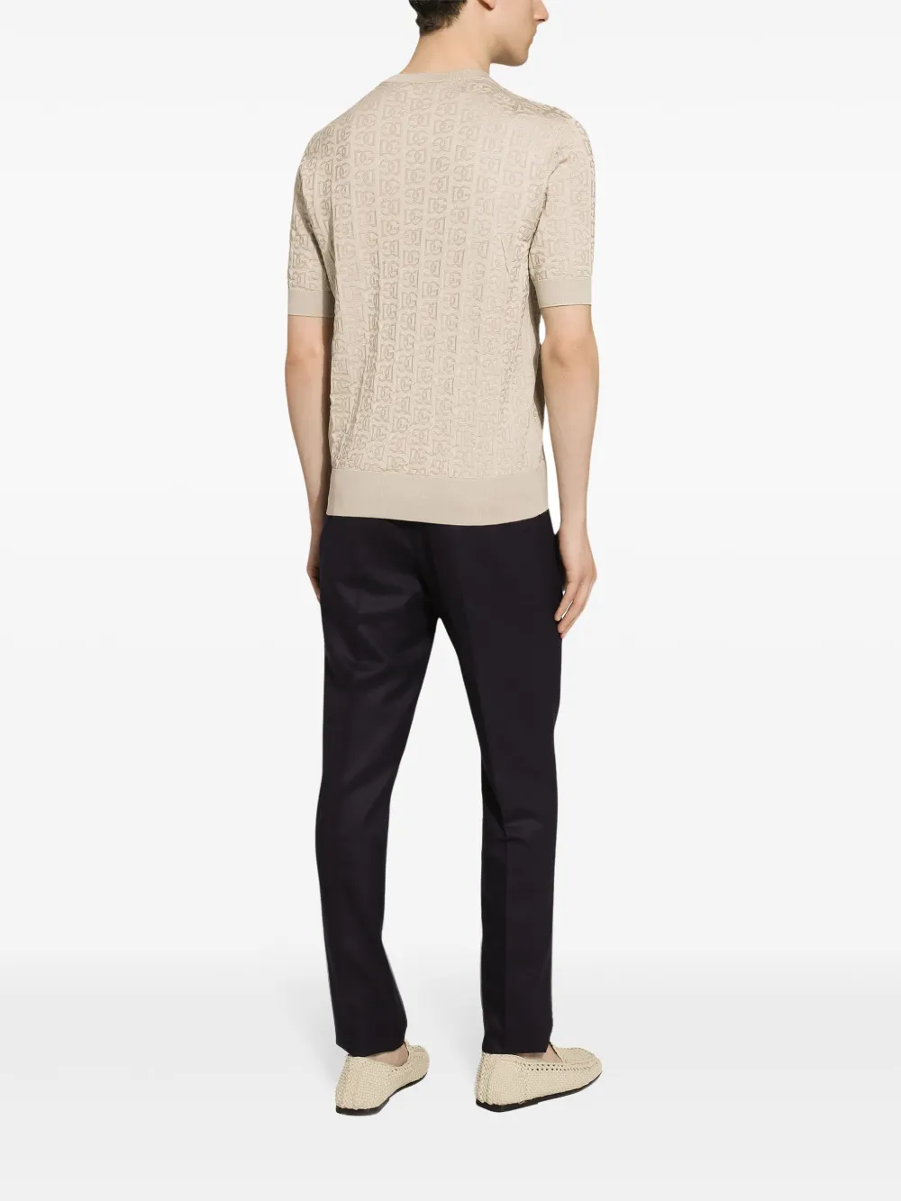  Dolce & Gabbana Dg-logo Silk Sweater - Neutrals 