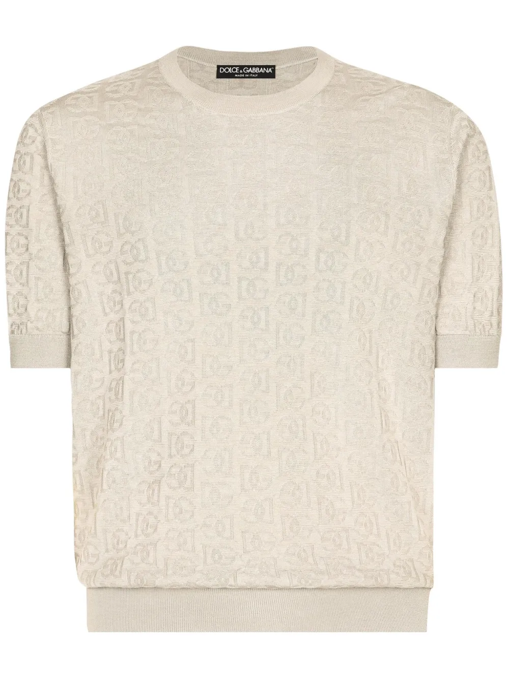 Dolce & Gabbana Maglione con logo DG in seta - Toni neutri