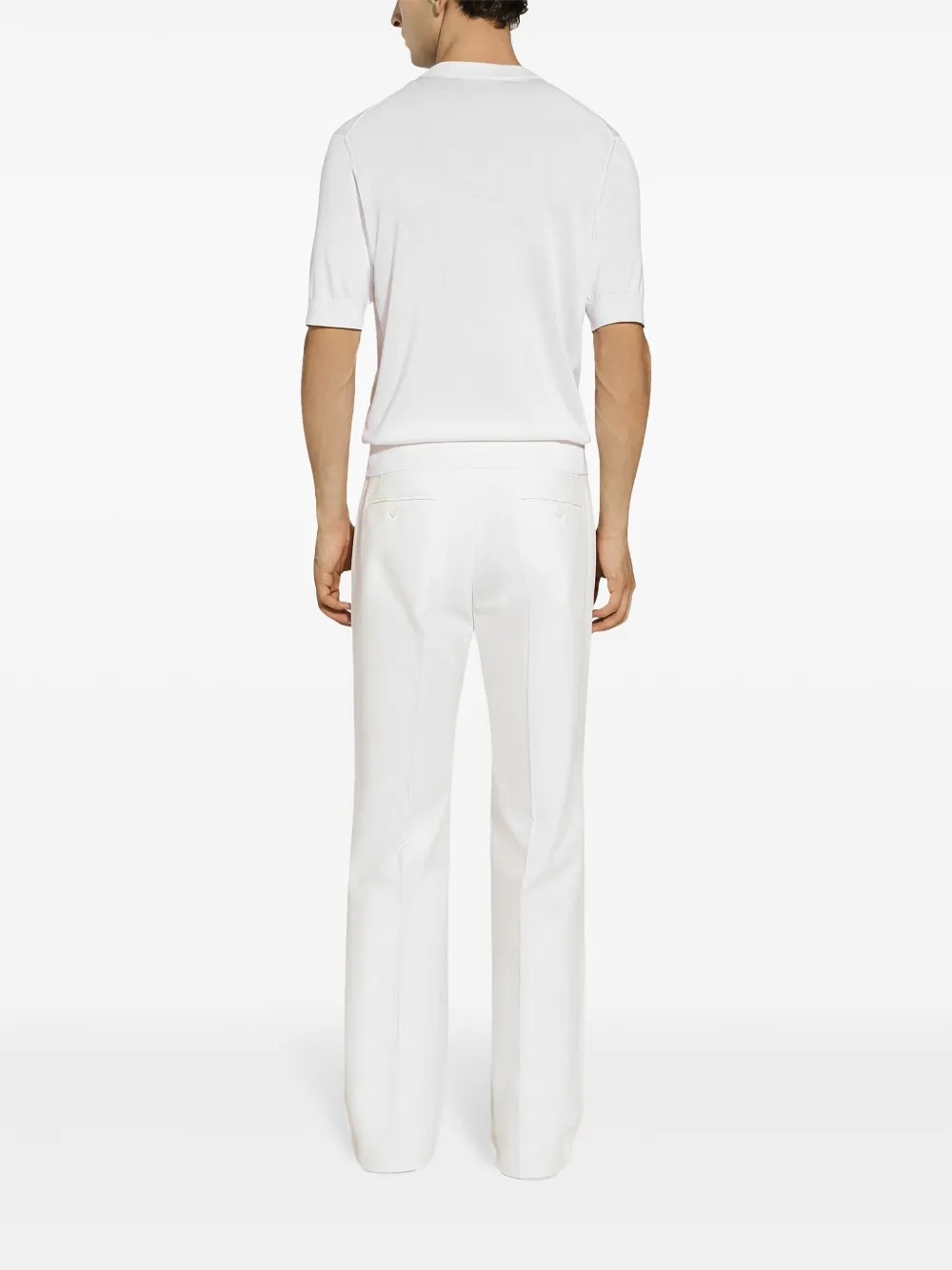 Dolce & Gabbana Zijden gebreide top met geborduurd logo Wit