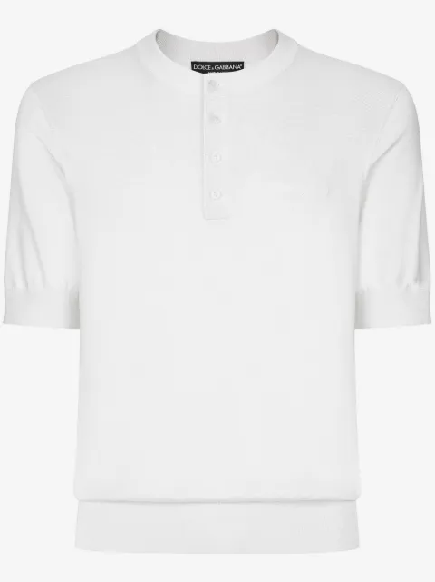 Dolce & Gabbana logo-embroidered silk knitted top