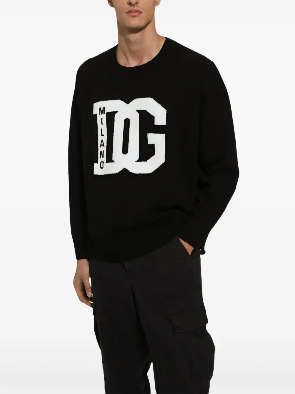 スウェット・トレーナー DOLCE & GABBANA Logo print sweatshirt Black  G9AHSTG7O5X Jersey sweatshirt with branded tag in Black for Men