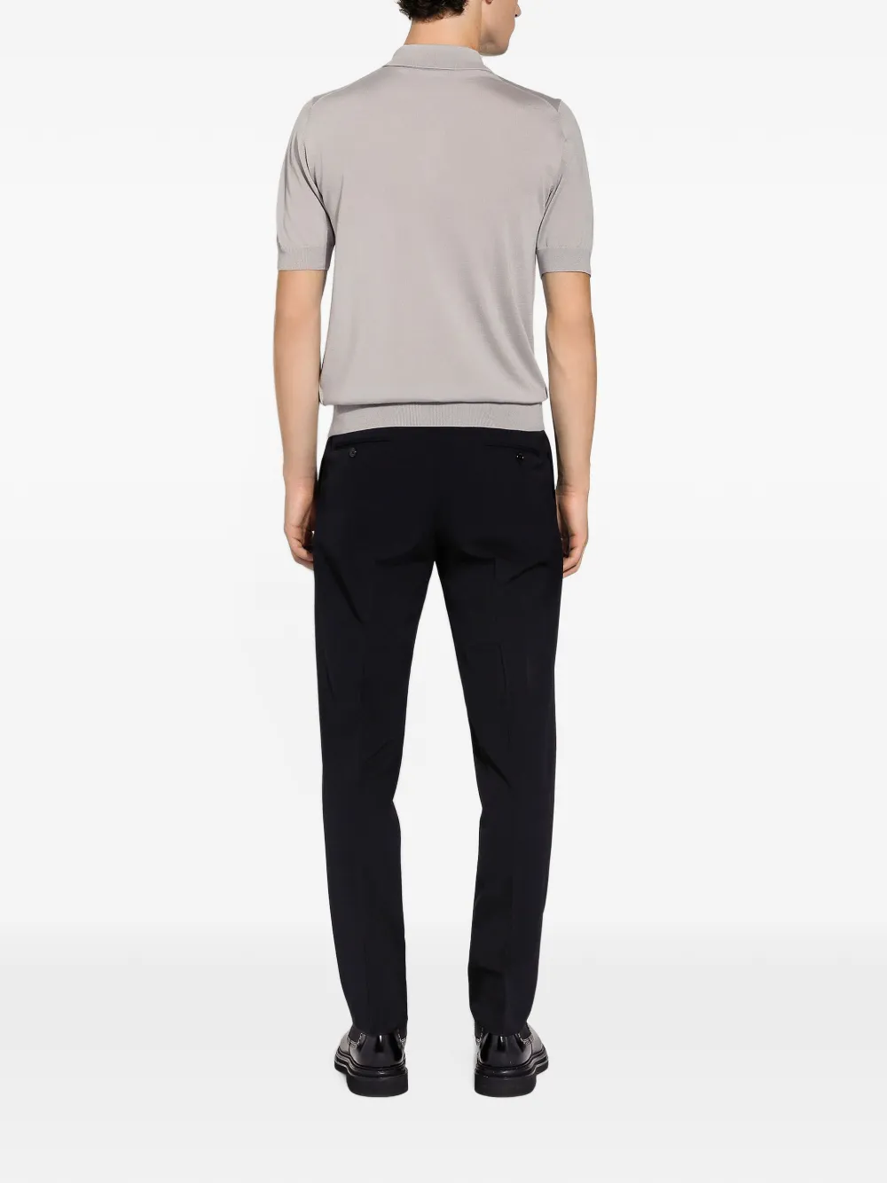 Dolce & Gabbana Fijngebreid poloshirt Grijs