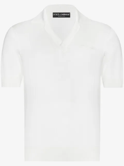 Dolce & Gabbana polo en soie à logo brodé