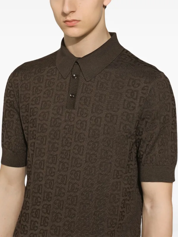 Jacquard Polo In Seta Dolce E Gabbana Dolce Gabbana Polo Di Seta