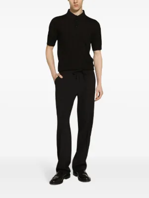 D&G ドルチェ & ガッバーナ ニットポロシャツ 黒 Dolce & Gabbana 黒 ポロシャツ新品ニット50サイズ