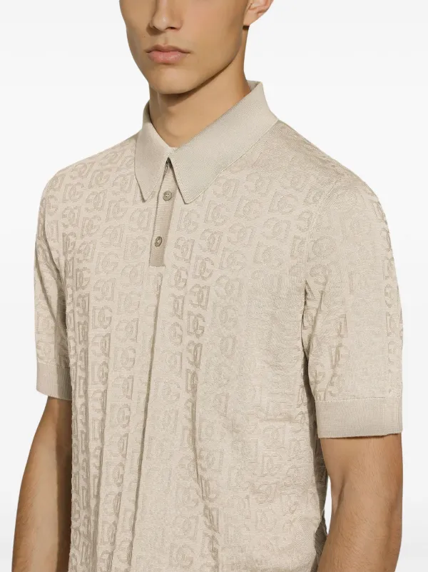 Tシャツ・カットソー Dolce&Gabbana Jacquard Logo Polo Shirt Silk jacquard polo-shirt with DG logo in Black for Men