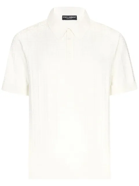 Dolce & Gabbana playera tipo polo de seda con monograma en jacquard
