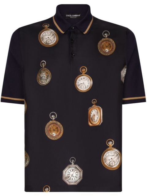 Dolce & Gabbana Camisa polo de seda com estampa