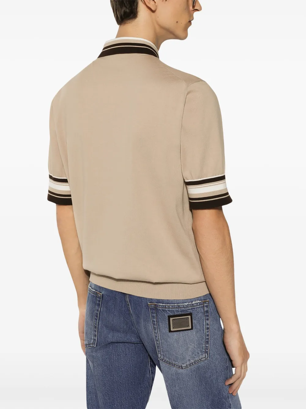 Dolce & Gabbana Poloshirt met geborduurd logo Beige