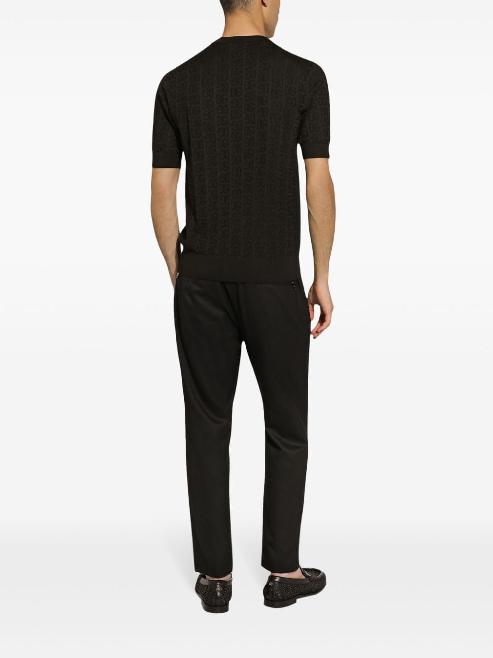 Shop Dolce & Gabbana Logo-patch Virgin-wool Track Pants In Black